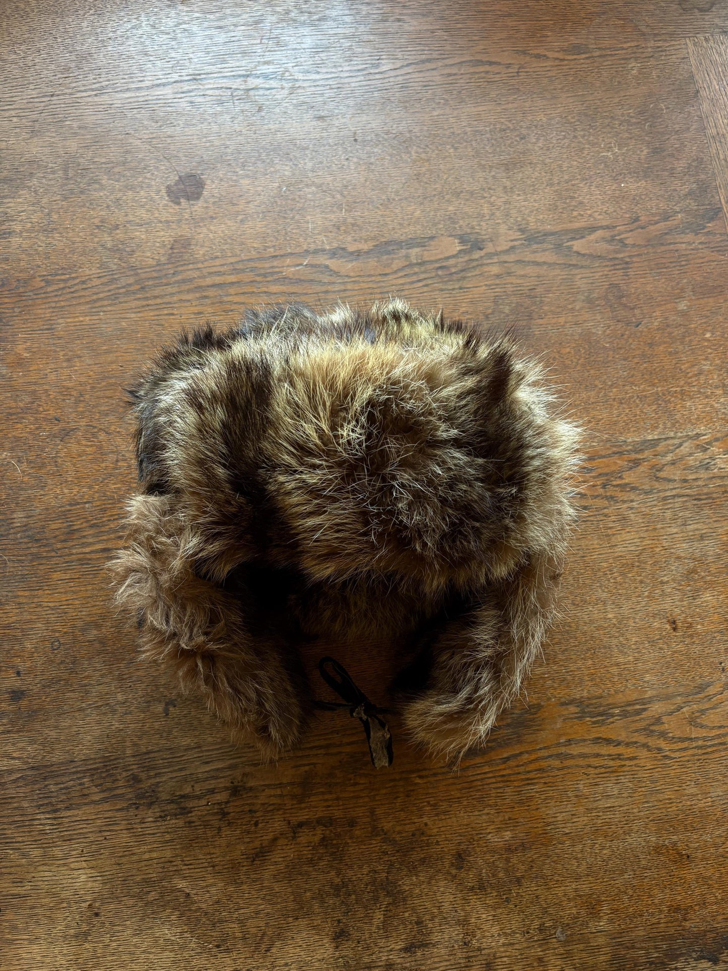 Vintage Brown Rabbit Fur Hat With Ear Flaps — additional view 13