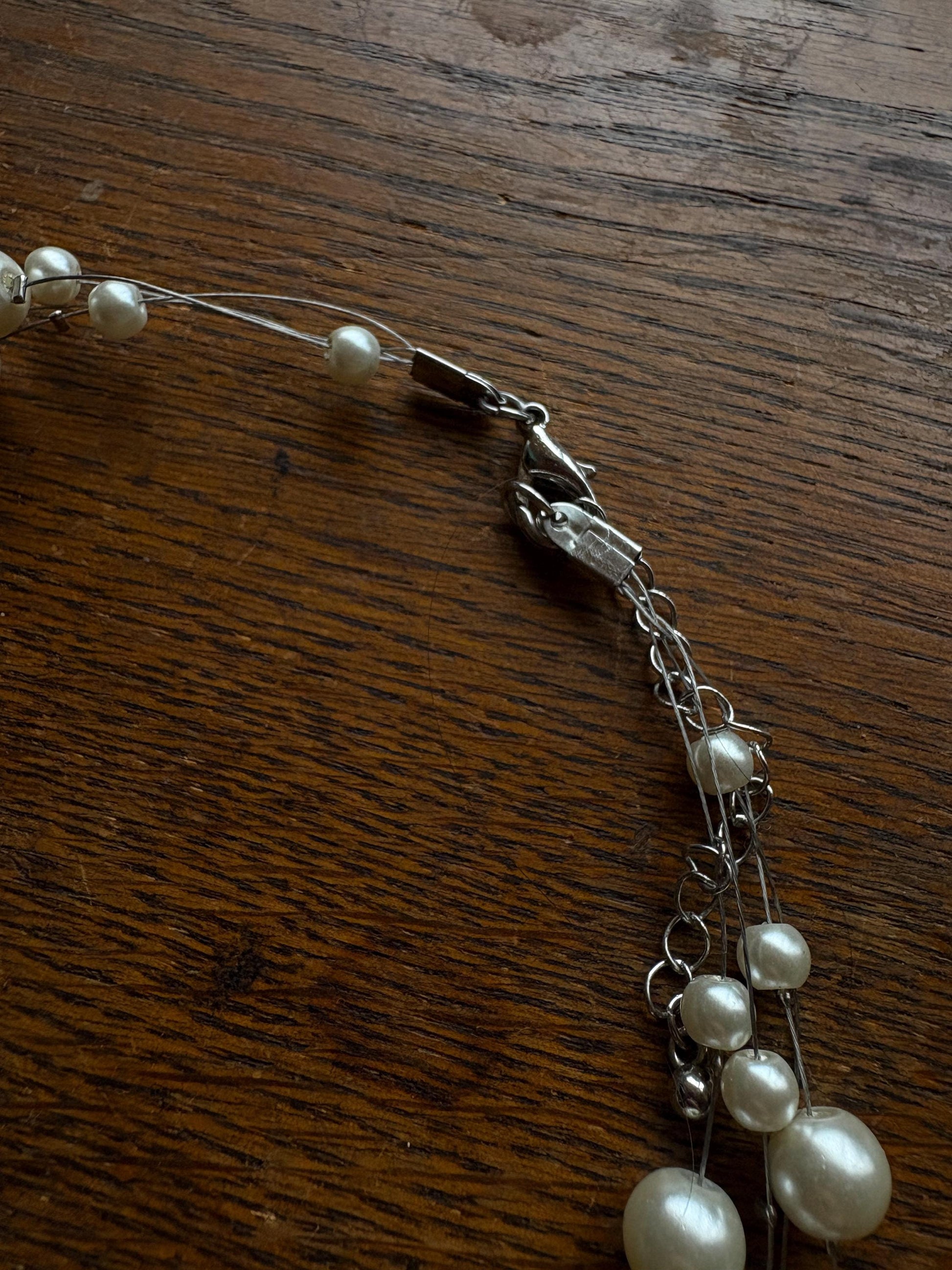 Elegant White Faux Pearl Necklace — additional view 7