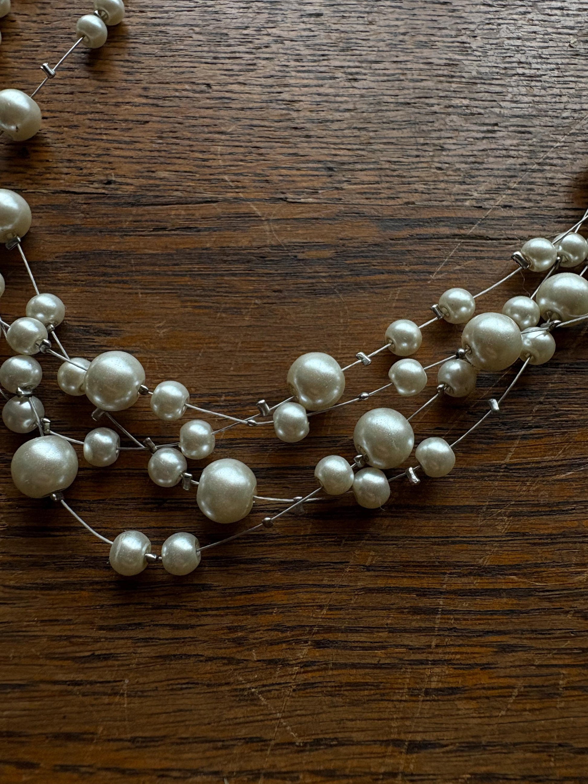 Elegant White Faux Pearl Necklace — additional view 5