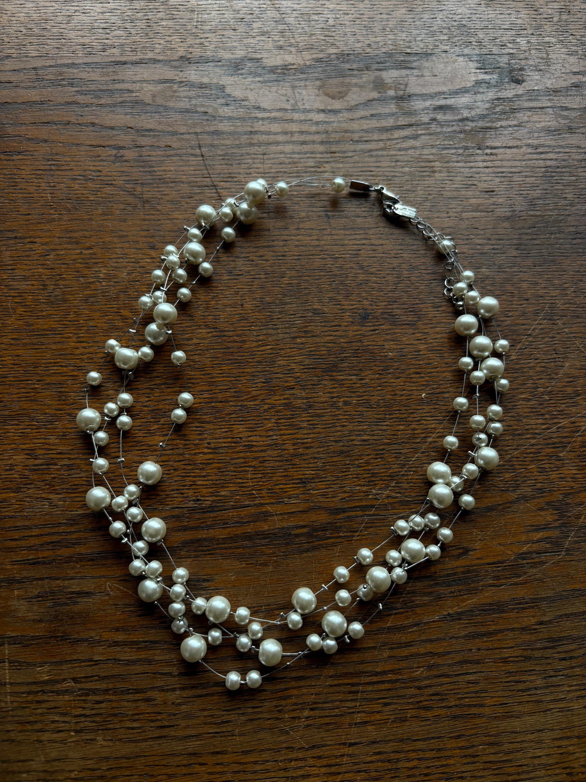 Elegant White Faux Pearl Necklace — additional view 9