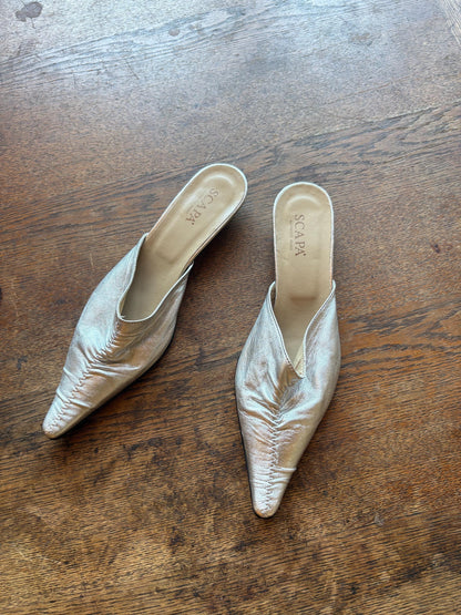Vintage Silver Pointed Toe Slip-Ons — additional view 9
