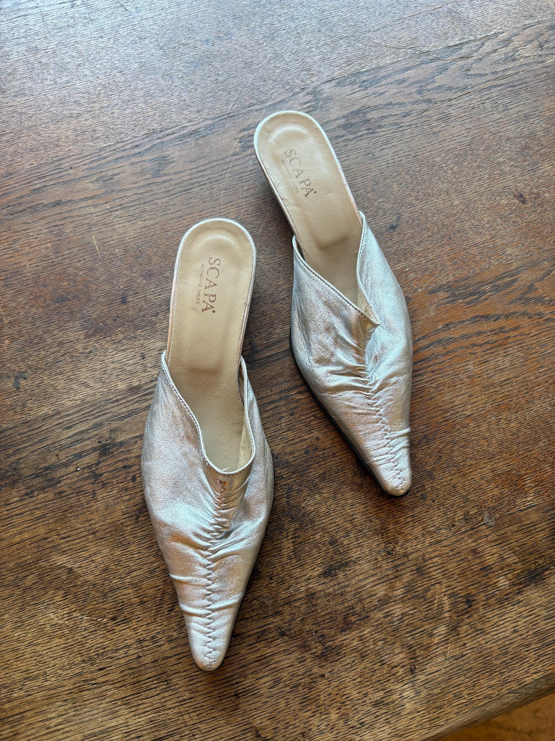 Vintage Silver Pointed Toe Slip-Ons — additional view 11