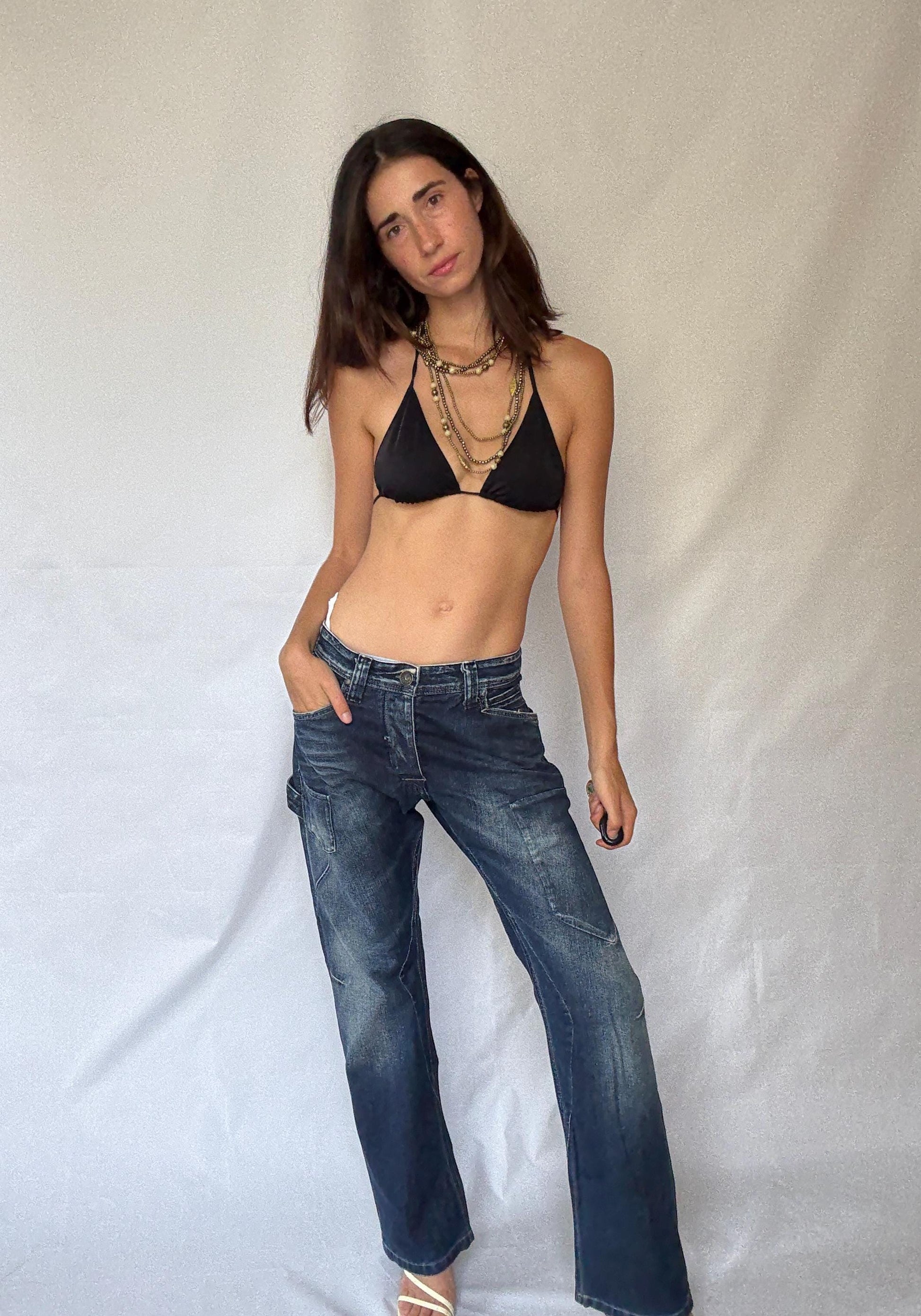 Vintage 90s Dark Blue Jeans for Men