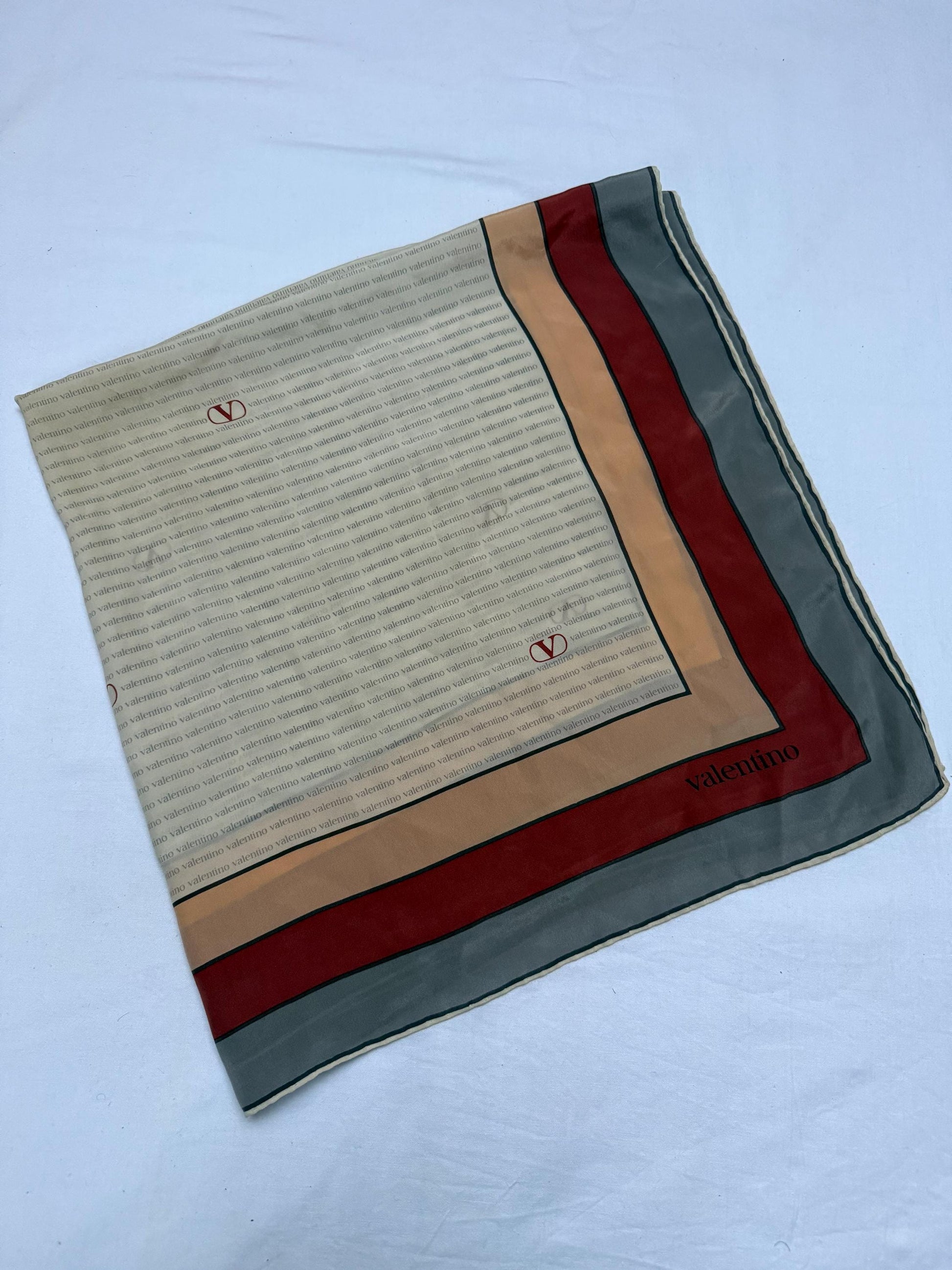 Vintage Valentino Silk Scarf — back view