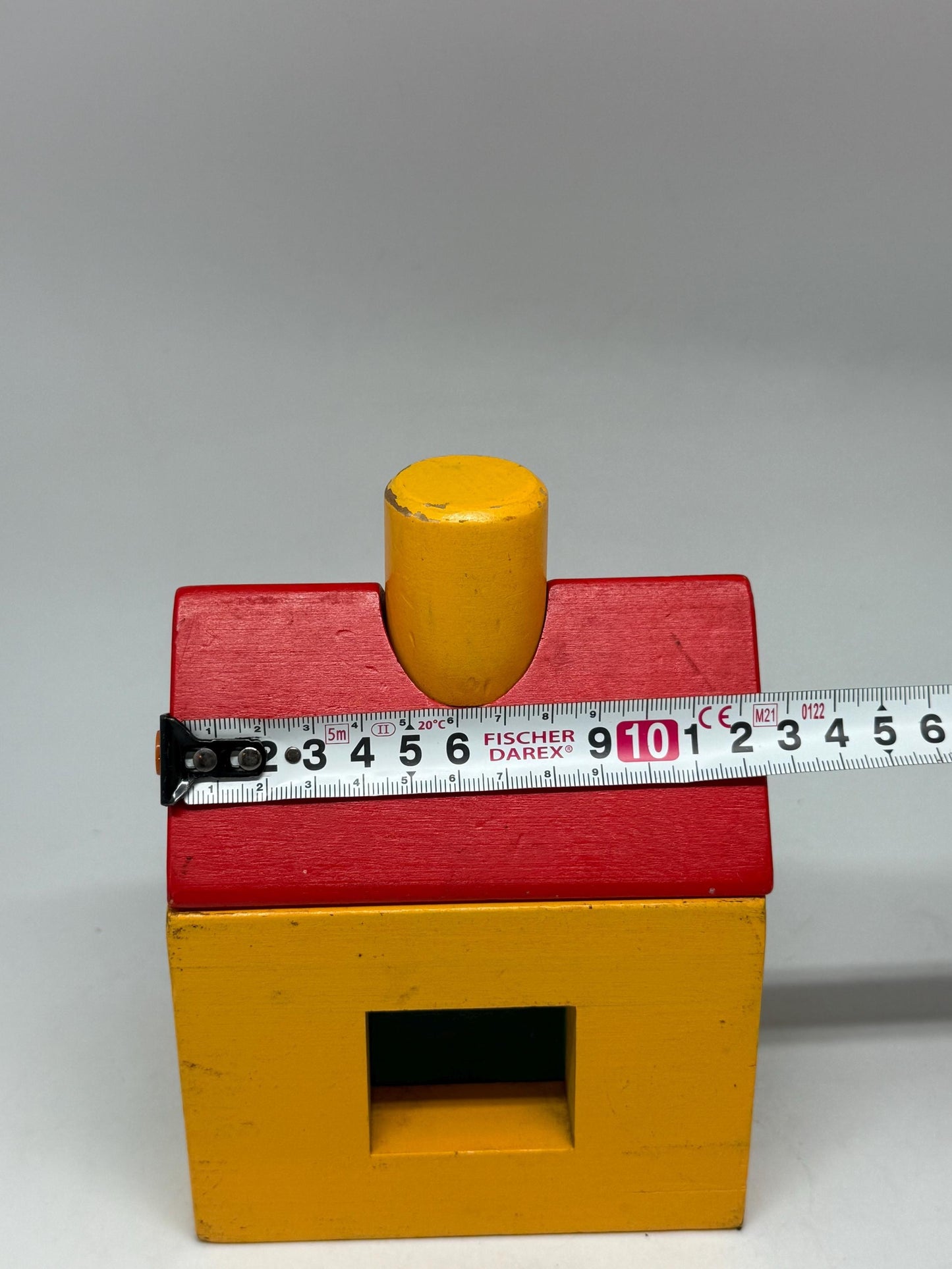 Vintage Wood House Puzzle: Yellow Base, Red Roof — additional view 8
