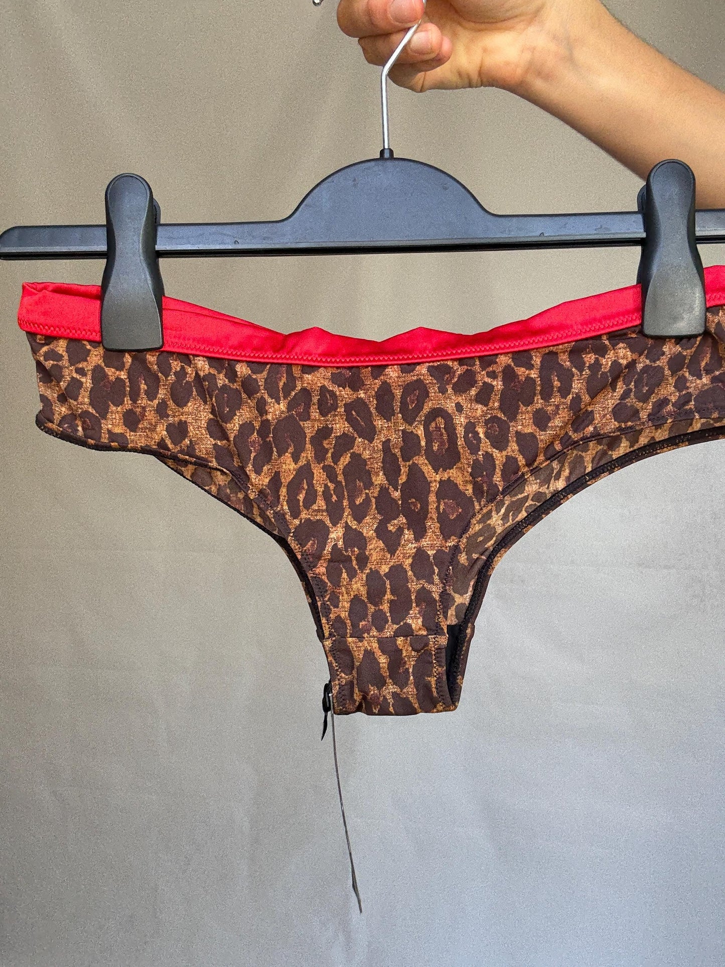 Pussycat Dolls Leopard Print Thongs — fabric close-up