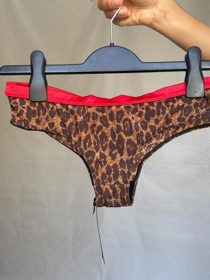 Pussycat Dolls Leopard Print Thongs — fabric close-up