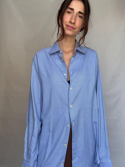 Vintage Carolina Herrera Blue Button-Up Shirt — additional view 9