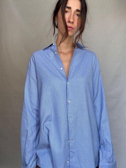 Vintage Carolina Herrera Blue Button-Up Shirt — additional view 10