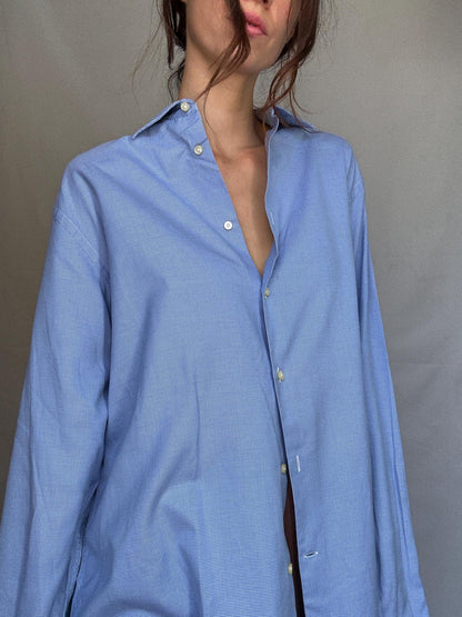 Vintage Carolina Herrera Blue Button-Up Shirt — additional view 11
