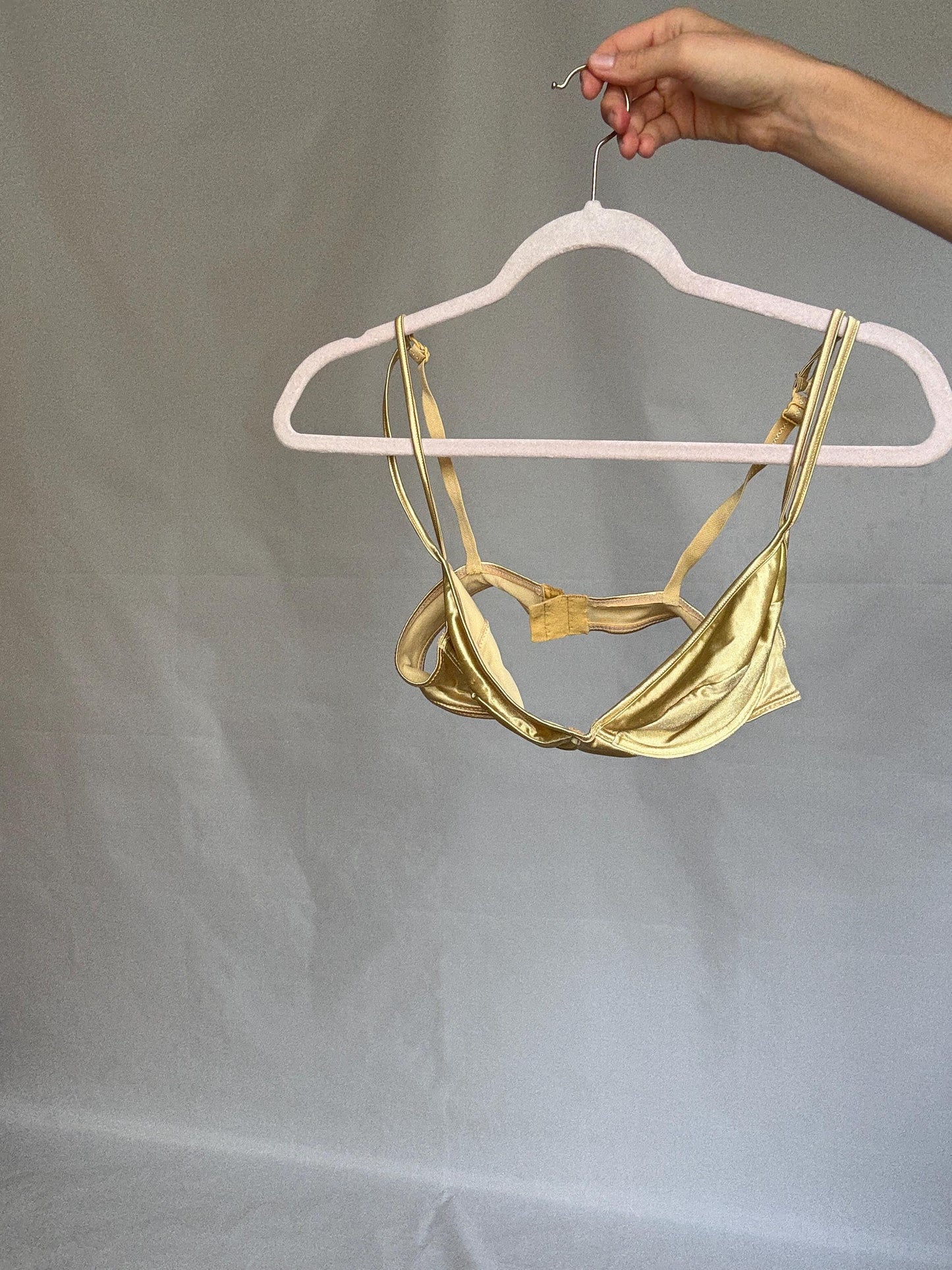 Vintage Gold Metallic Underwire Bra — detail