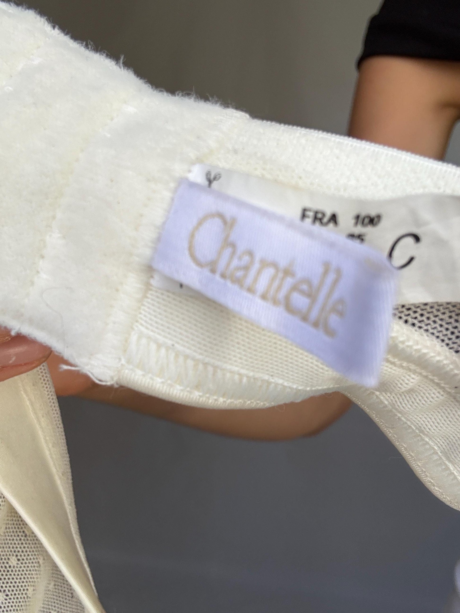 Vintage Chantelle Sheer Lace Balconette Bra — additional view 5