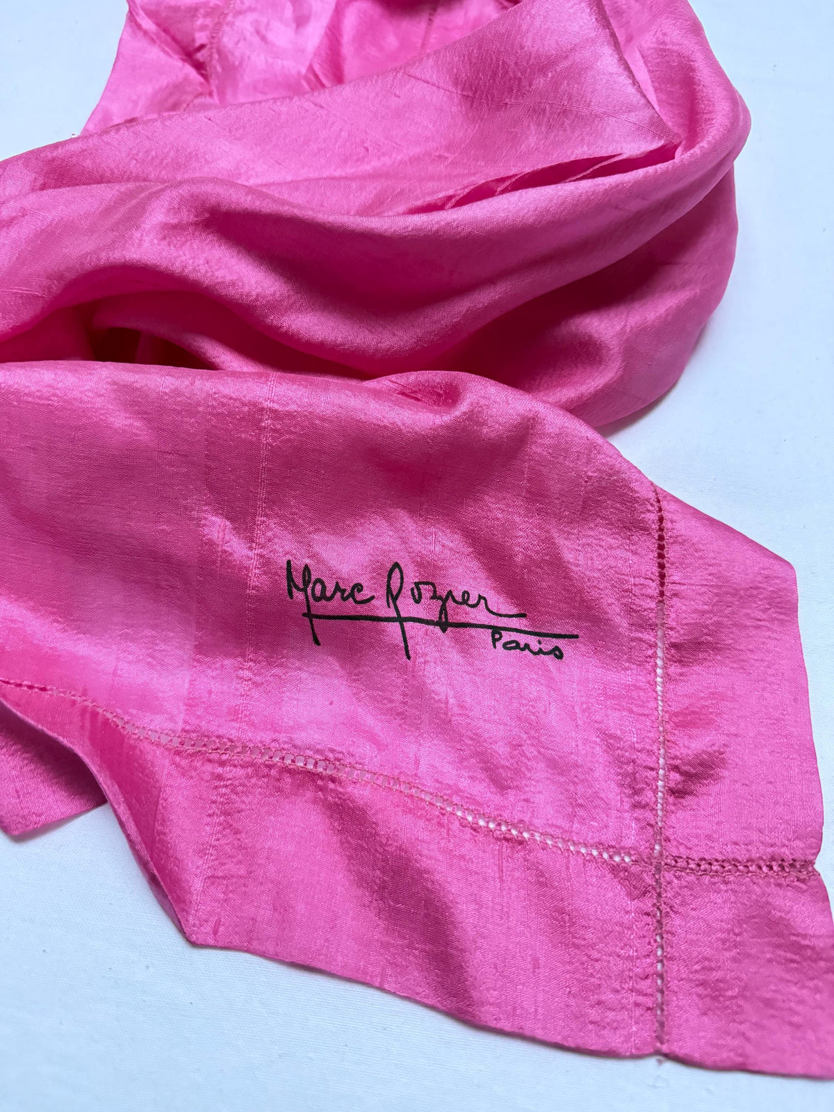 Vintage Luxe Silk Scarf by Marc RozierParis | Vibrant Pink Designer Neck Scarf | French Chic Accessory