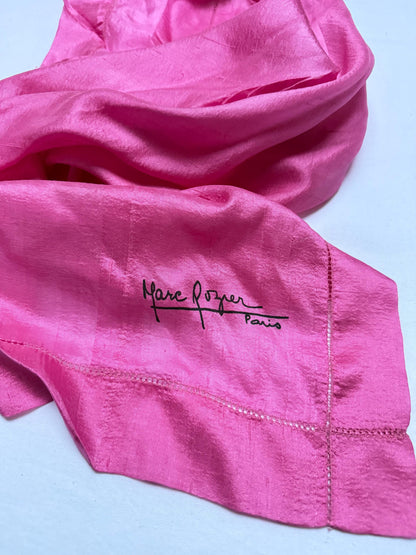 Vintage Luxe Silk Scarf by Marc RozierParis | Vibrant Pink Designer Neck Scarf | French Chic Accessory