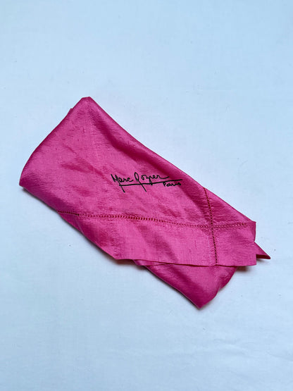 Vintage Luxe Silk Scarf by Marc RozierParis | Vibrant Pink Designer Neck Scarf | French Chic Accessory