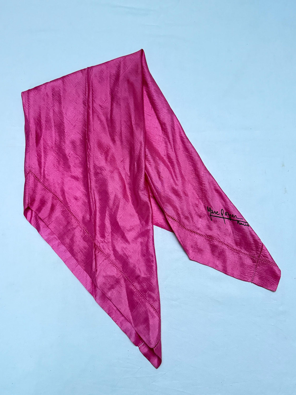 Vintage Luxe Silk Scarf by Marc RozierParis | Vibrant Pink Designer Neck Scarf | French Chic Accessory