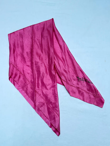 Vintage Luxe Silk Scarf by Marc RozierParis | Vibrant Pink Designer Neck Scarf | French Chic Accessory