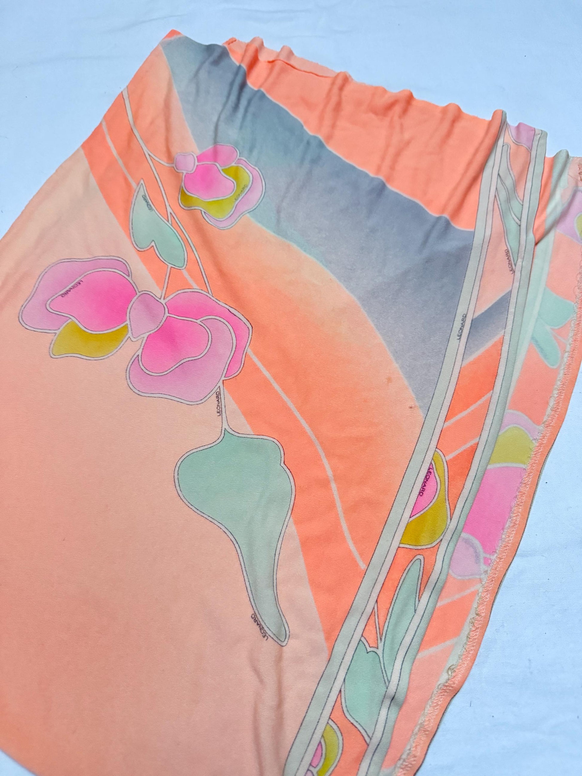 Vintage Leonard Paris Floral Scarf — additional view 19