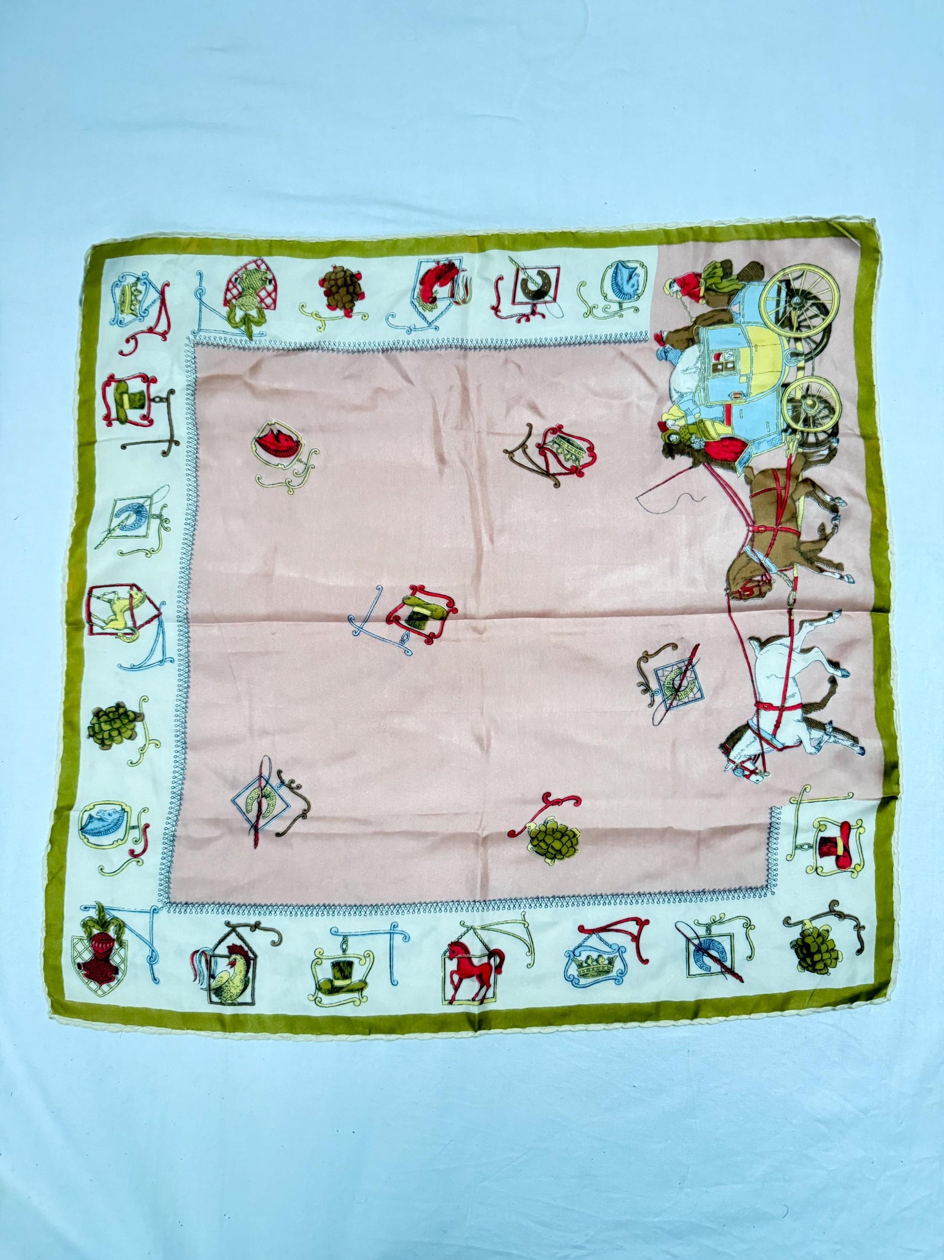Dusty Pink Silk Equestrian Scarf — additional view 6