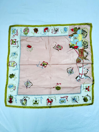 Dusty Pink Silk Equestrian Scarf — additional view 6