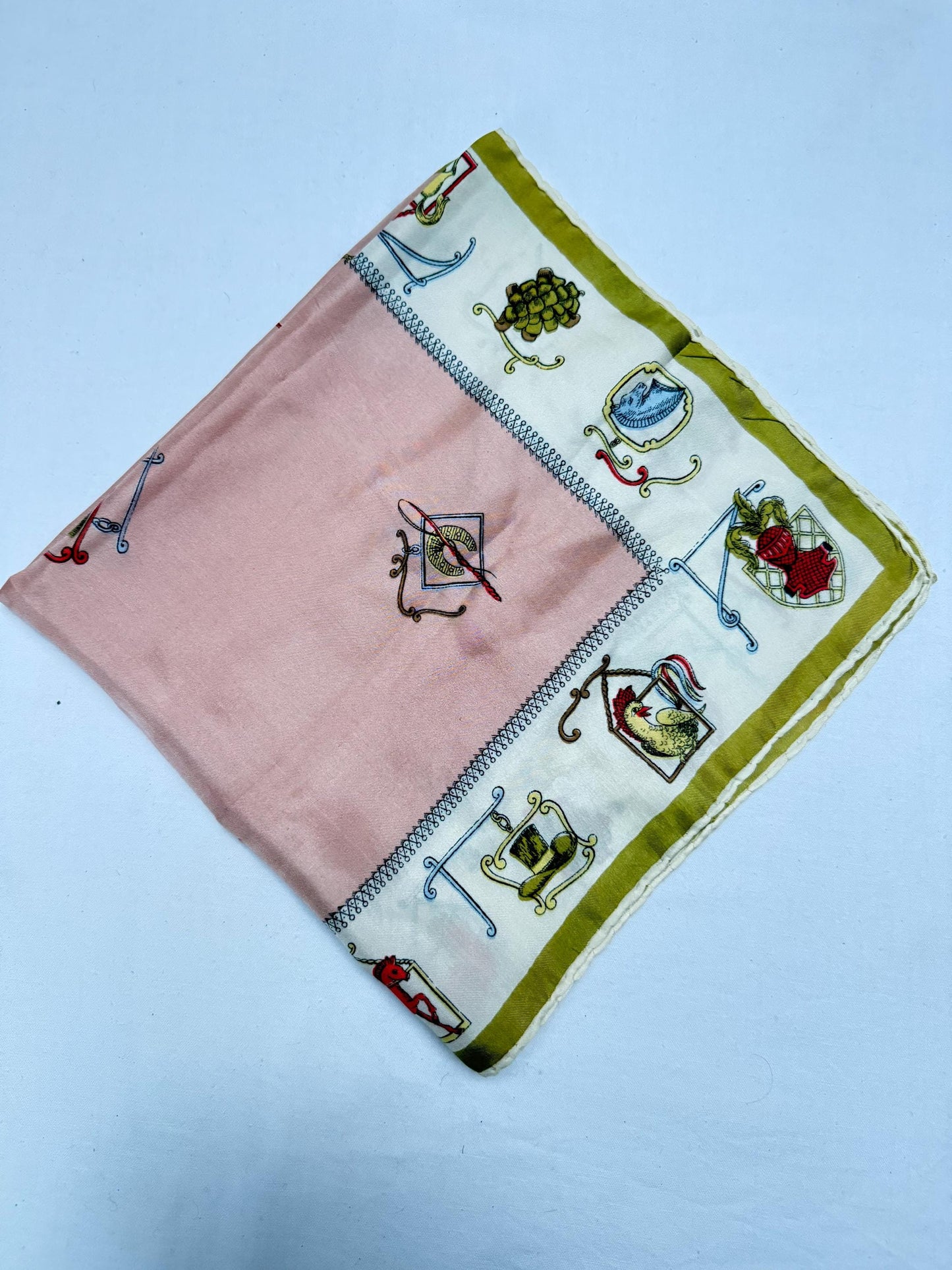 Dusty Pink Silk Equestrian Scarf — additional view 7