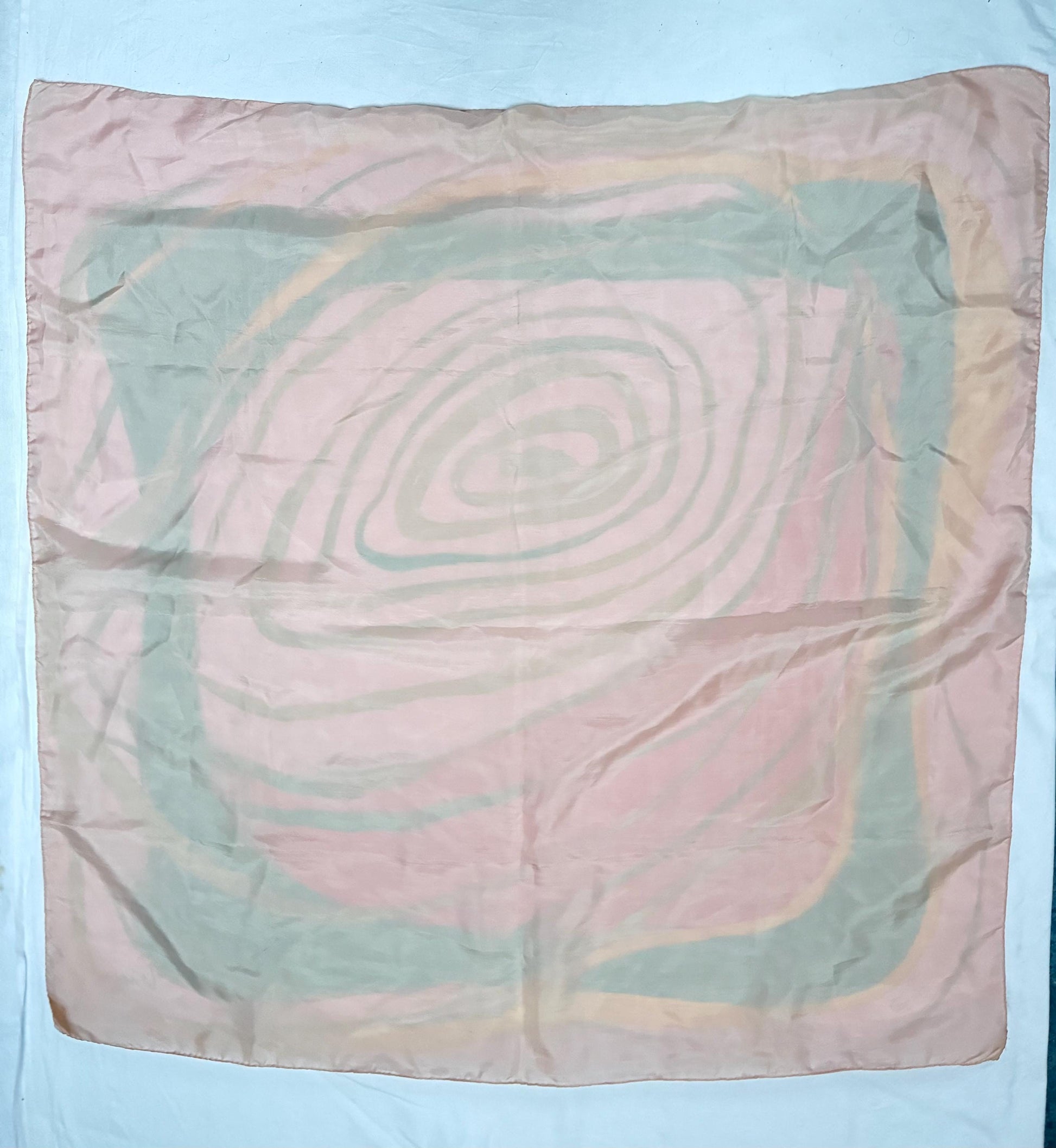 Blush Pink Silk Scarf With Abstract Design — additional view 5