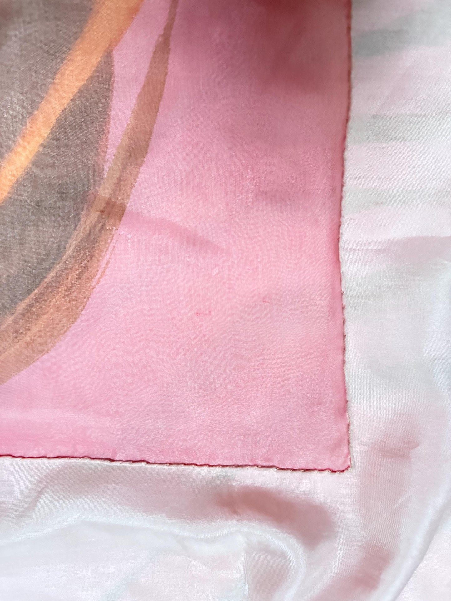 Blush Pink Silk Scarf With Abstract Design — additional view 6