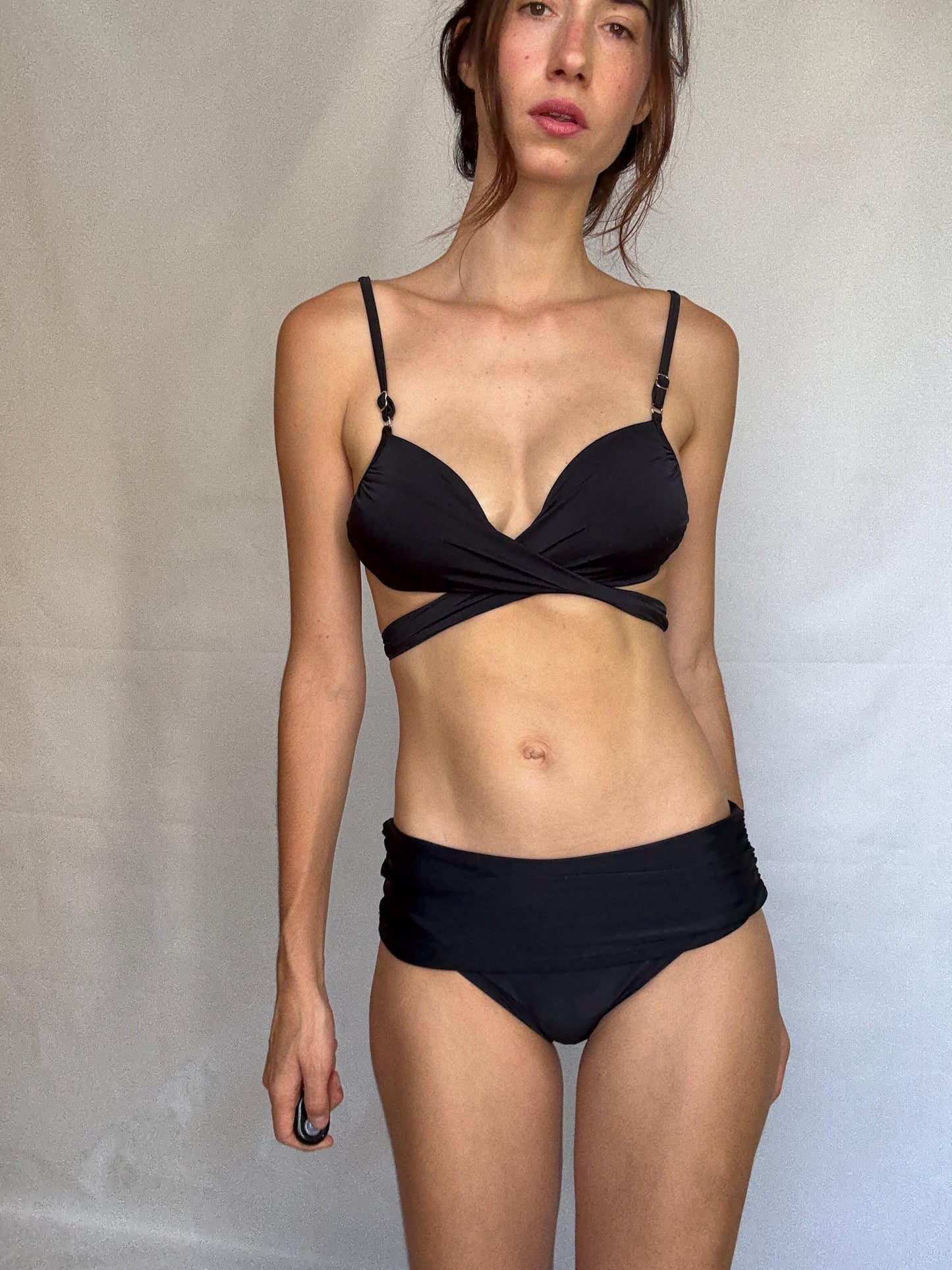 Vintage Black Bikini Set With Twisted Front — additional view 6