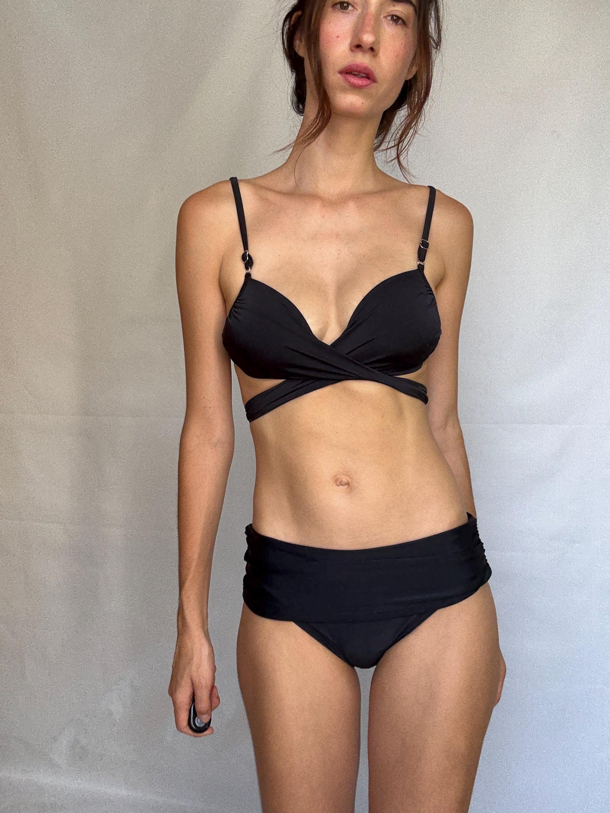 Vintage Black Bikini Set With Twisted Front — additional view 6