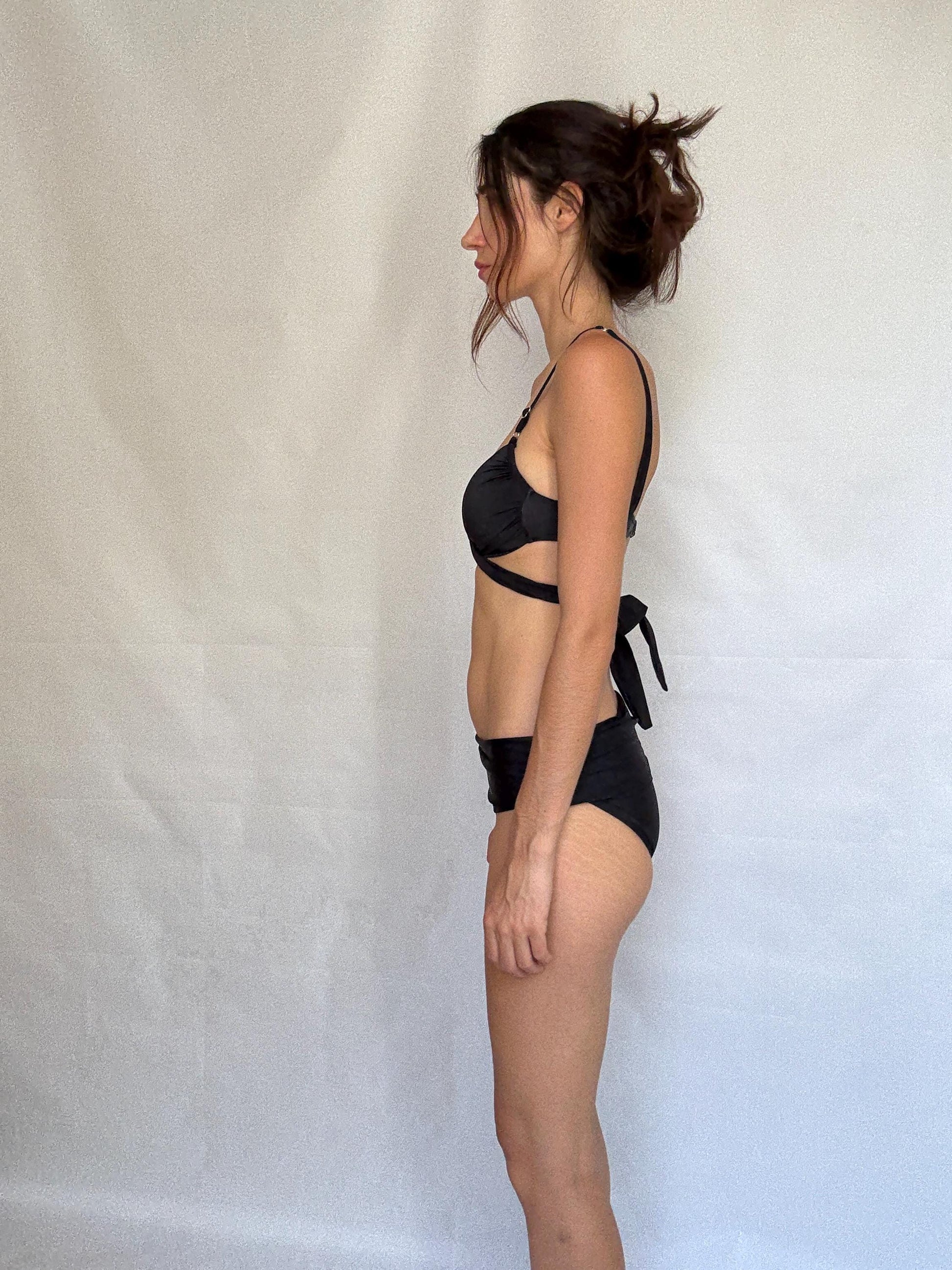 Vintage Black Bikini Set With Twisted Front — additional view 13