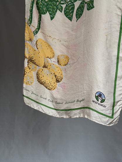Vintage Floral Silk Scarf with Handsewn Edges — additional view 7