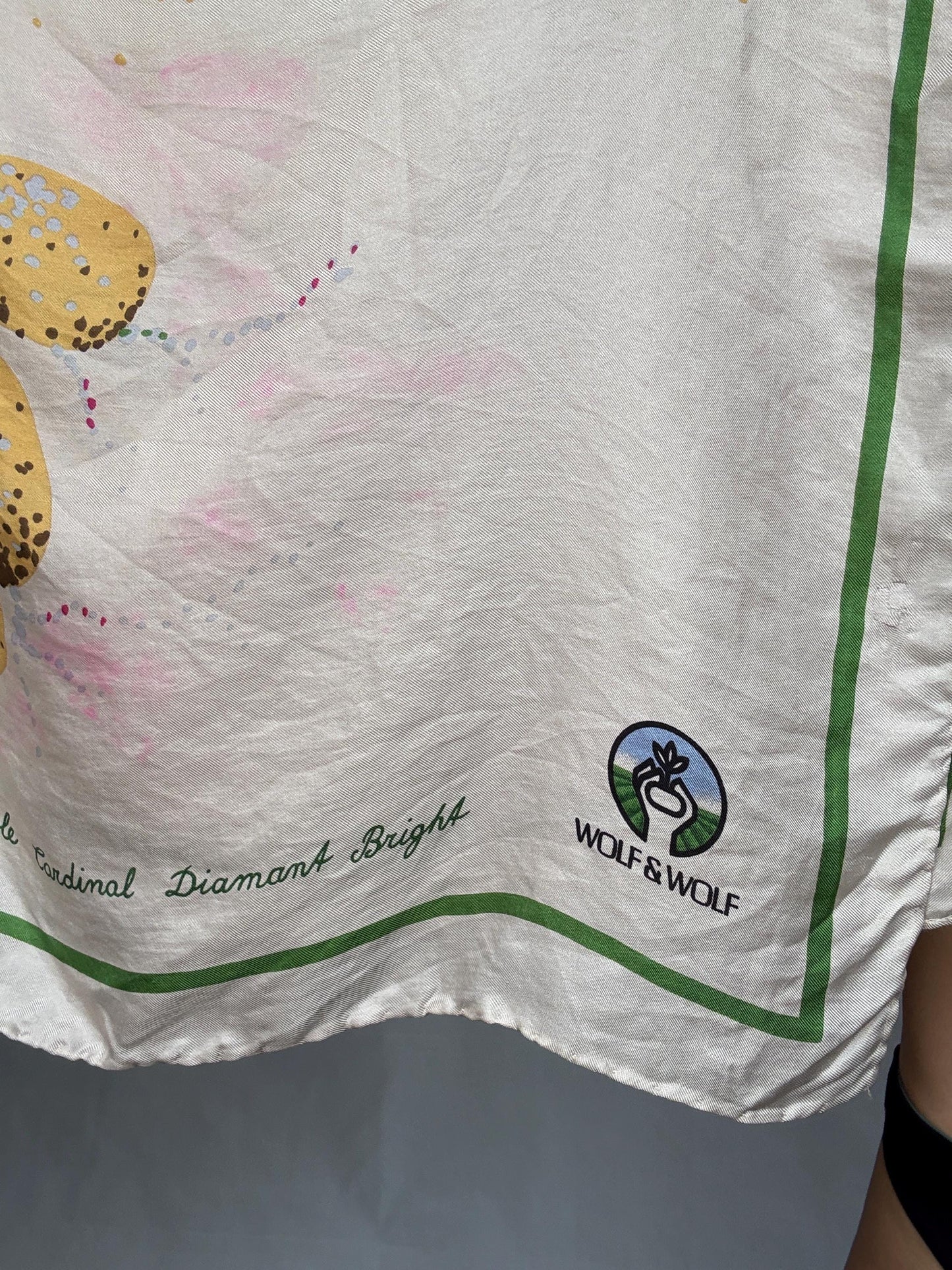 Vintage Floral Silk Scarf with Handsewn Edges — additional view 6