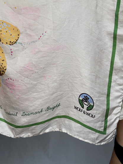 Vintage Floral Silk Scarf with Handsewn Edges — additional view 6