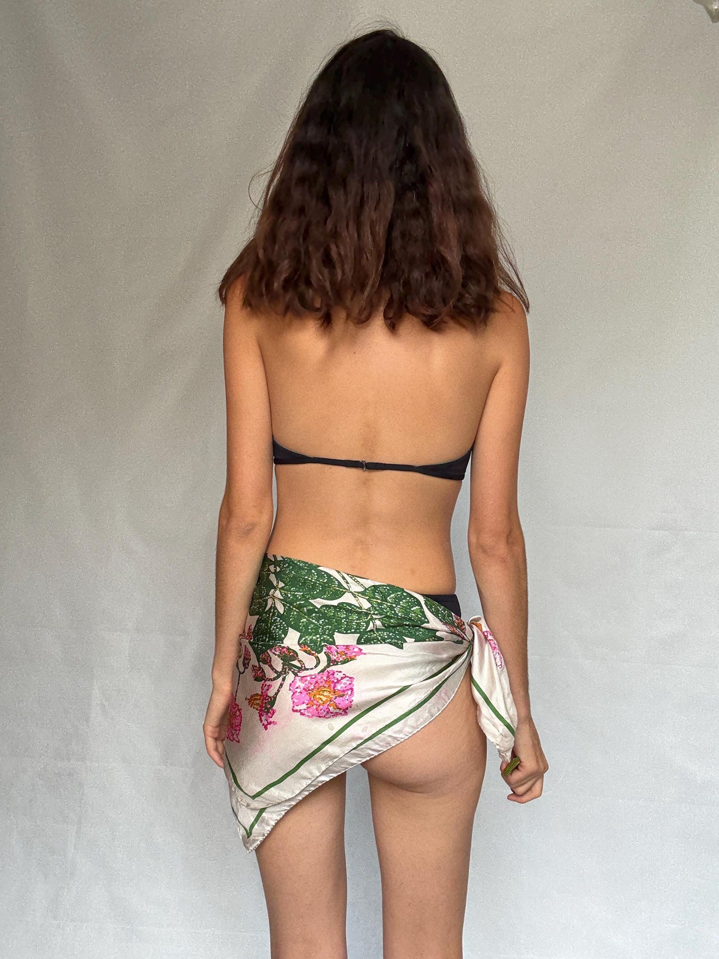 Vintage Floral Silk Scarf with Handsewn Edges — additional view 14