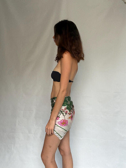 Vintage Floral Silk Scarf with Handsewn Edges — additional view 15