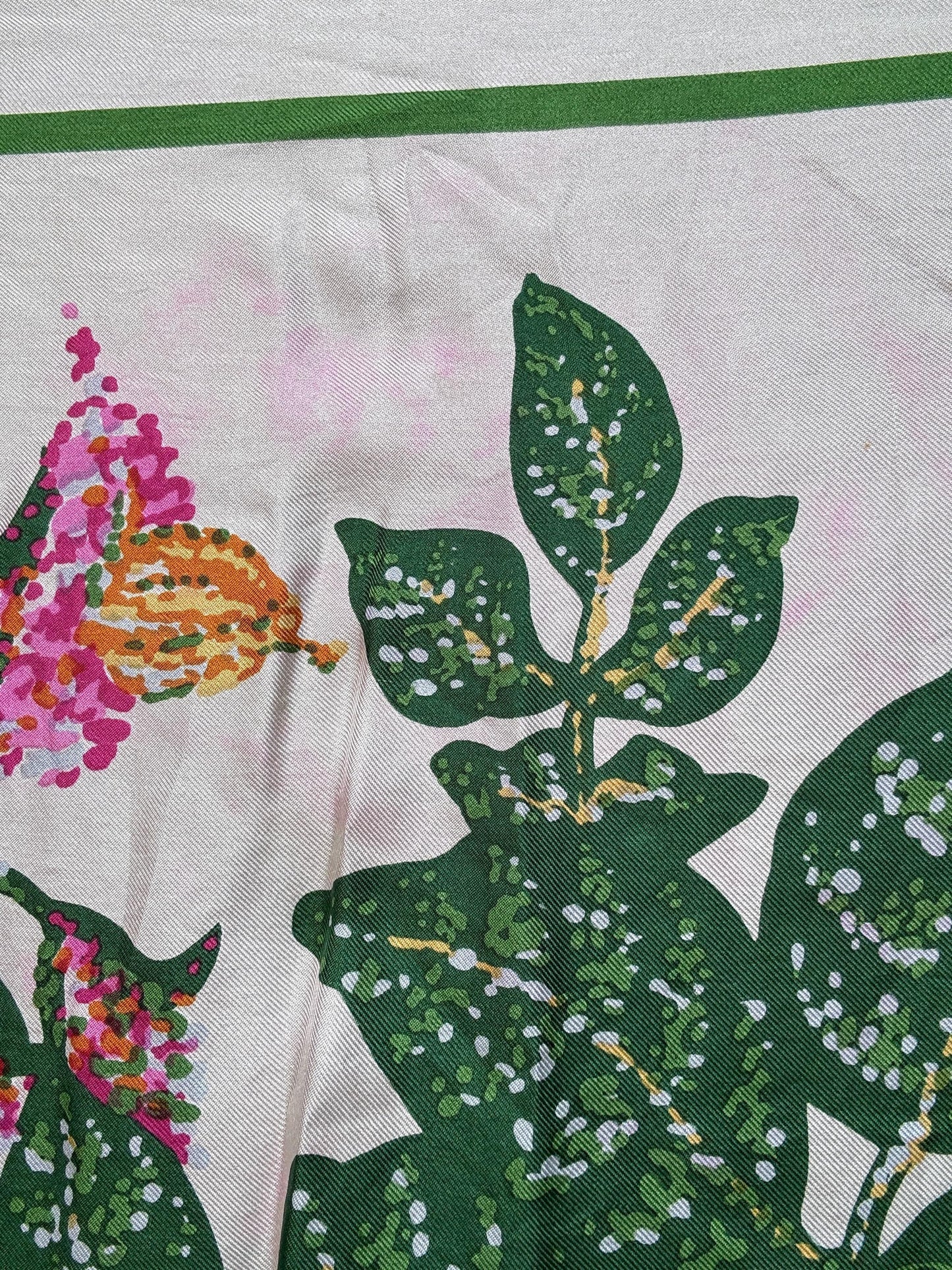 Vintage Floral Silk Scarf with Handsewn Edges — additional view 20