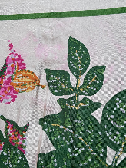 Vintage Floral Silk Scarf with Handsewn Edges — additional view 20