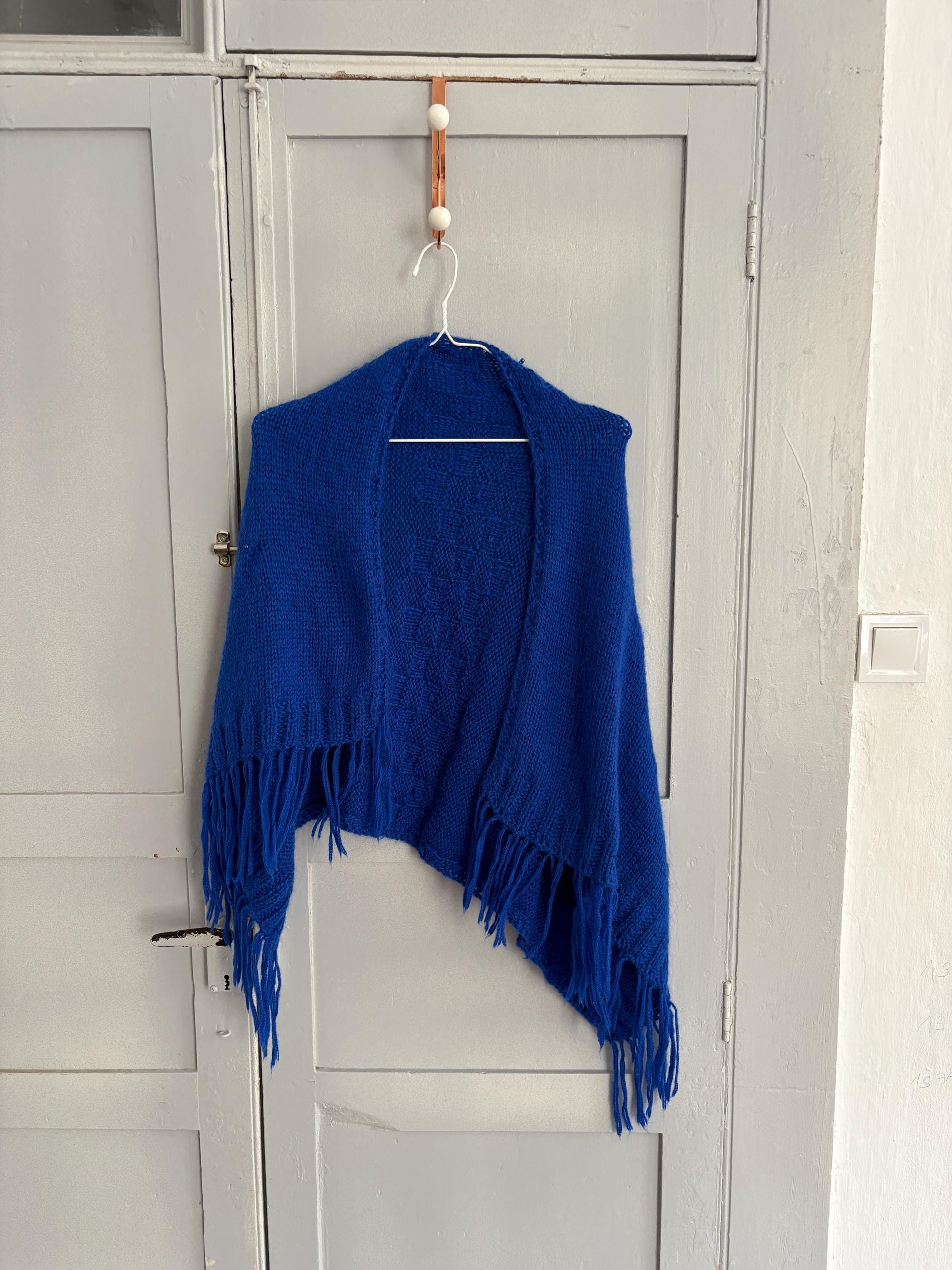 Vintage Blue Streetwear Scarf — back view