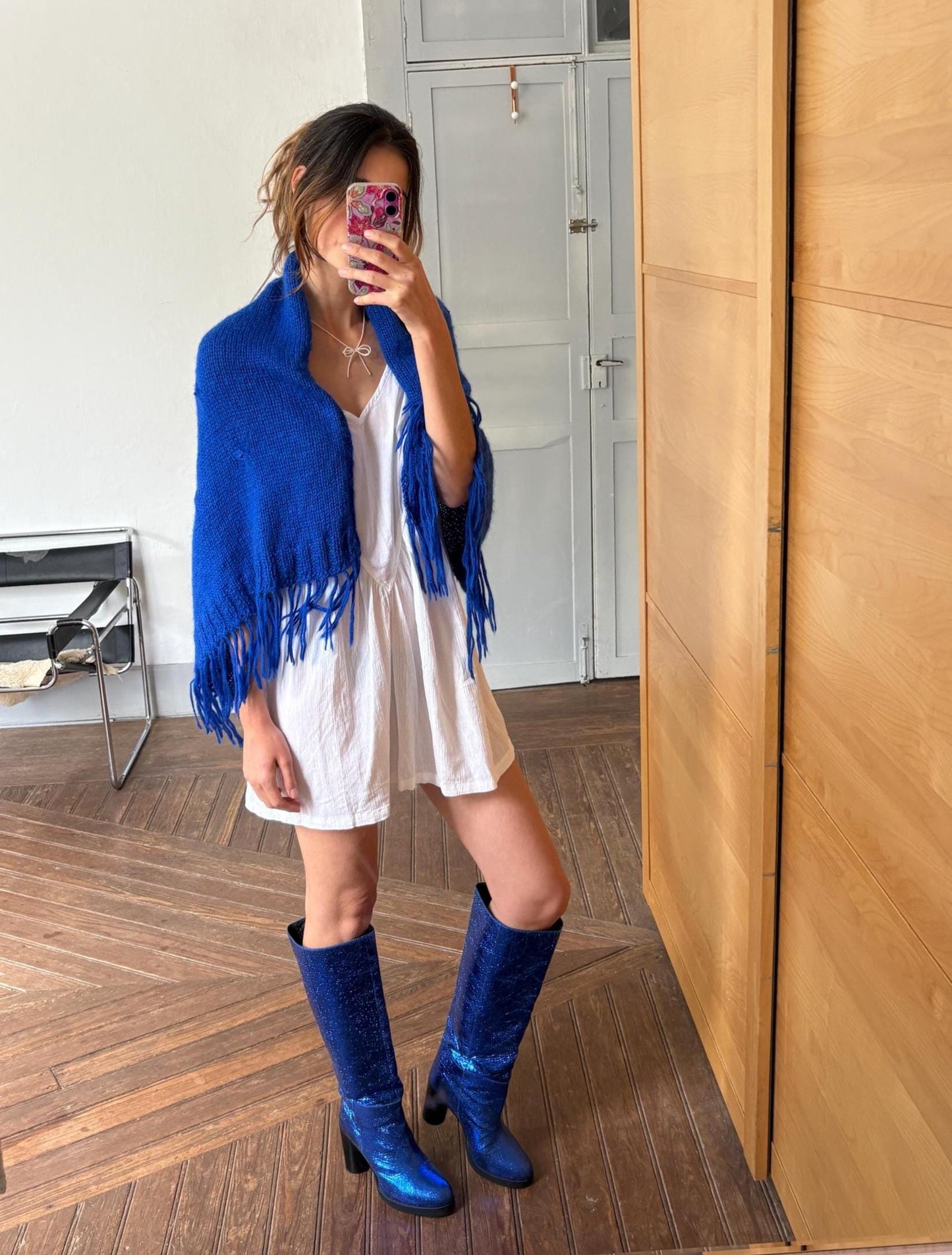 Vintage Blue Streetwear Scarf — additional view 8
