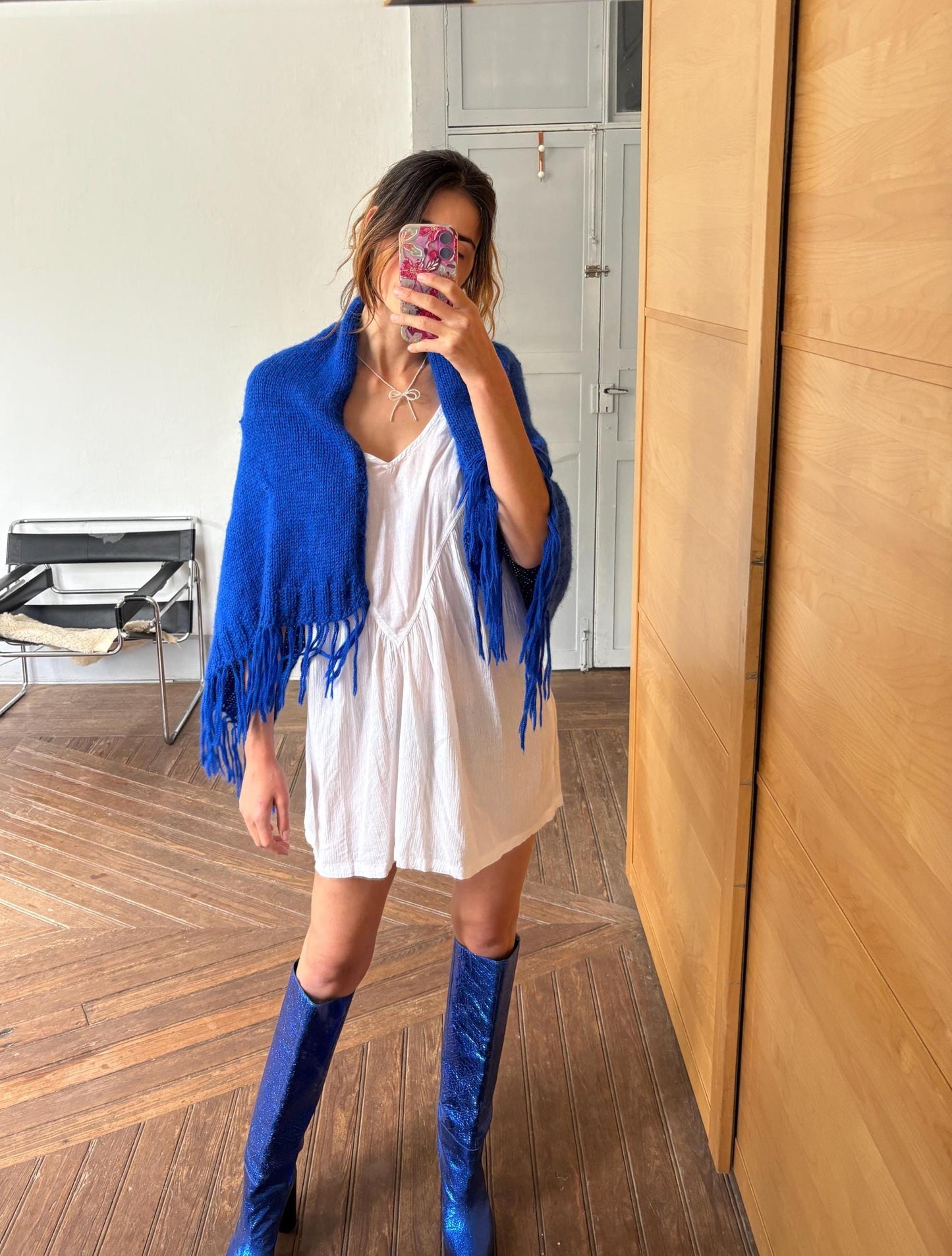 Vintage Blue Streetwear Scarf — additional view 9