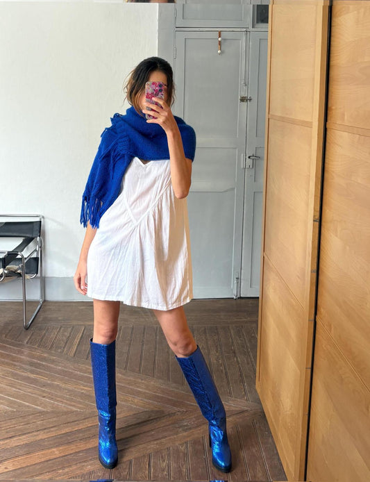Vintage Blue Streetwear Scarf