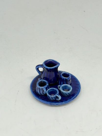 Cobalt Glaze Vintage Ceramic Tea Set