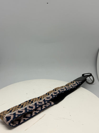 Boho Woven Fabric Belt In Blue Beige — additional view 6
