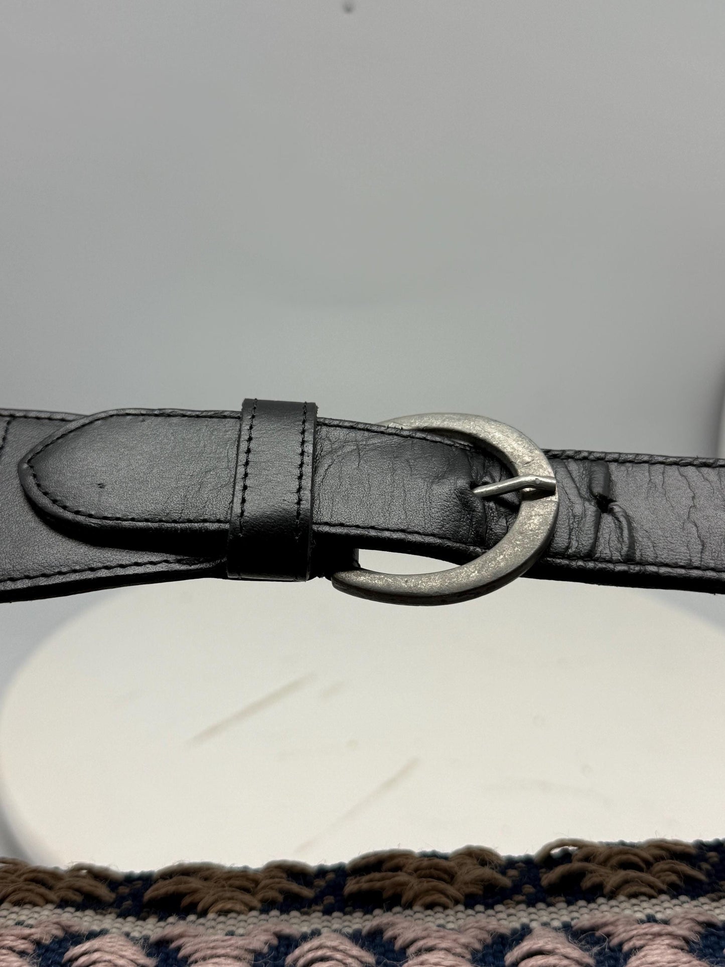 Boho Woven Fabric Belt In Blue Beige — additional view 10