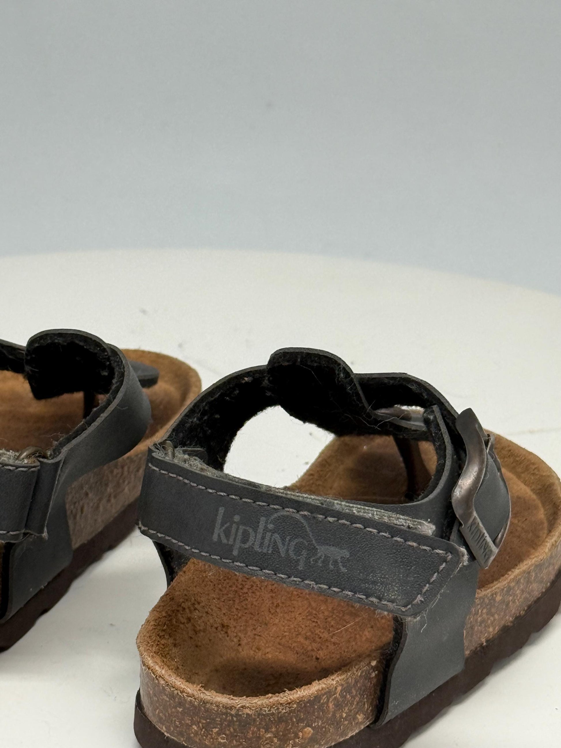 Vintage Black Leather Toddler Sandals — additional view 6