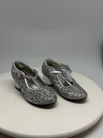 Silver Glitter Mary Jane Shoes For Kids — detail