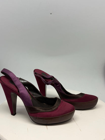Burgundy Purple Luxury Heels — detail