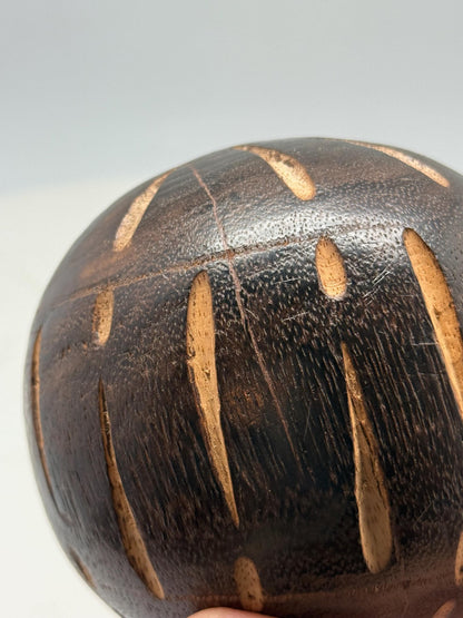 Vintage 70s Hand-Carved Wooden Ball — additional view 6