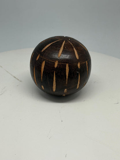 Vintage 70s Hand-Carved Wooden Ball — additional view 7