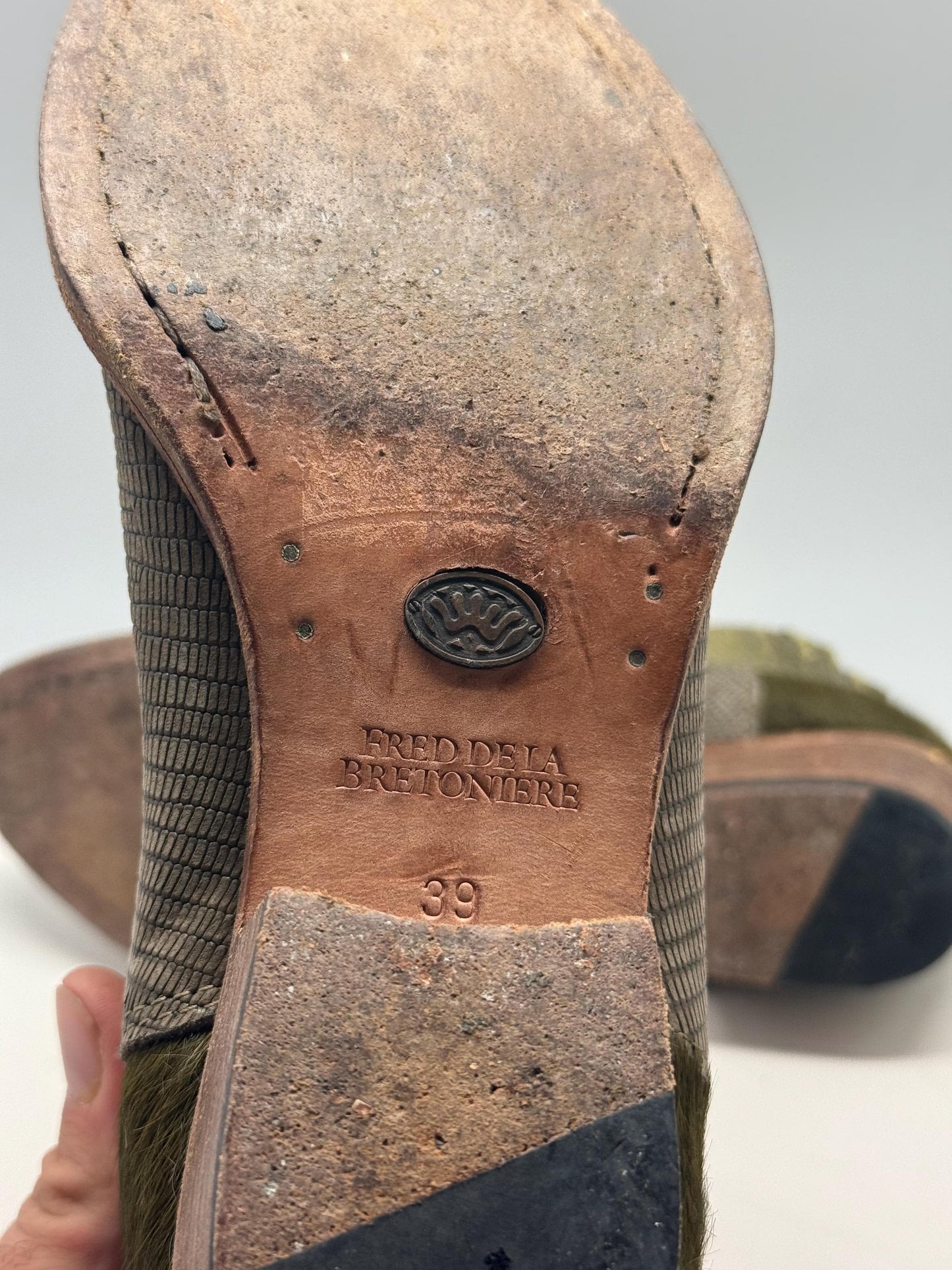 Green Leather Ankle Boots With Snake Texture — additional view 9